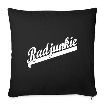 Radjunkie - radfahren - Sofakissenbezug 45 x 45 cm - Schwarz - Vorne