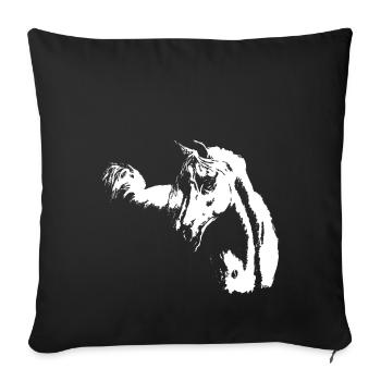 Arabian horse - Sofa pillowcase 17,3'' x 17,3'' (45 x 45 cm) - black - Front