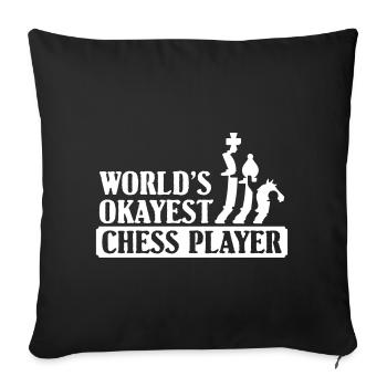 Monde okayest joueur d'échecs - Housse de coussin décorative 45 x 45 cm - noir - Devant
