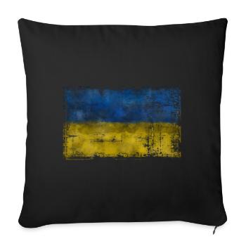 Ukraine - Sofa pillowcase 17,3'' x 17,3'' (45 x 45 cm) - black - Front