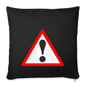 Warnschild/Ausrufezeichen /Warning/Attention - Sofakissenbezug 45 x 45 cm - Schwarz - Vorne