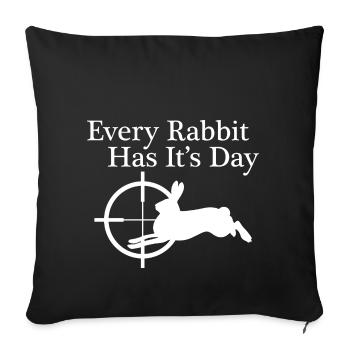 La chasse, les chasseurs, Halali, cadeaux, Lièvre, Lapin - Housse de coussin décorative 45 x 45 cm - noir - Devant
