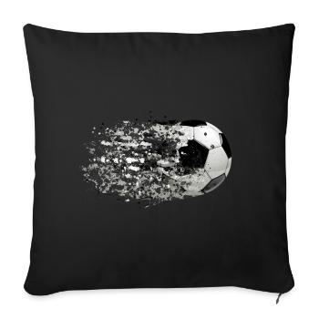 51 Fußball Ball fliegt Spritzer Splash Farbkleckse - Sofakissenbezug 45 x 45 cm - Schwarz - Vorne
