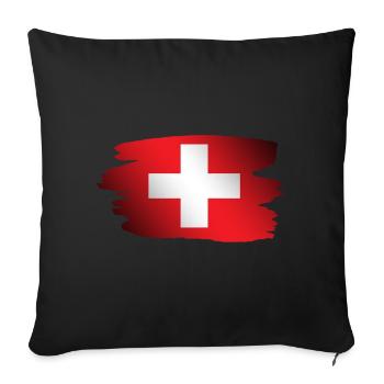 Switzerland - Switzerland Design - Sofa pillowcase 17,3'' x 17,3'' (45 x 45 cm) - black - Front