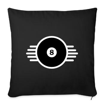 Boule de billard vintage noire avec numéro 8 - Housse de coussin décorative 45 x 45 cm - noir - Devant