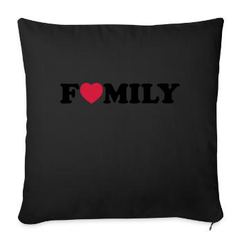 Family heart - Housse de coussin décorative 45 x 45 cm - noir - Devant