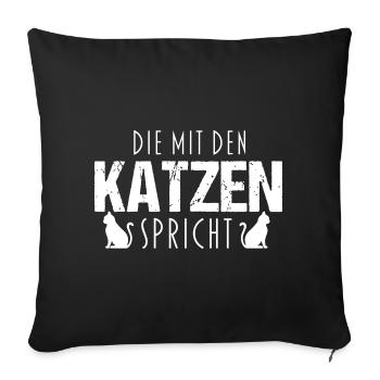 Parler aux chats - Housse de coussin décorative 45 x 45 cm - noir - Devant