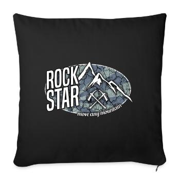 move any mountain 03 Climber t-shirt climbing - Sofa pillowcase 17,3'' x 17,3'' (45 x 45 cm) - black - Front