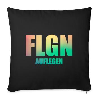 FLGN Coloré raccrocher DJ - Housse de coussin décorative 45 x 45 cm - noir - Devant