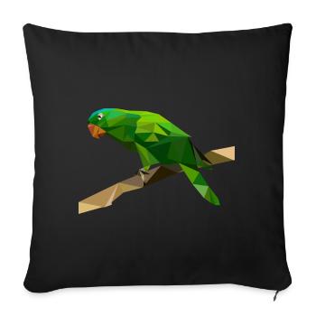 parrot - Sofa pillowcase 17,3'' x 17,3'' (45 x 45 cm) - black - Front