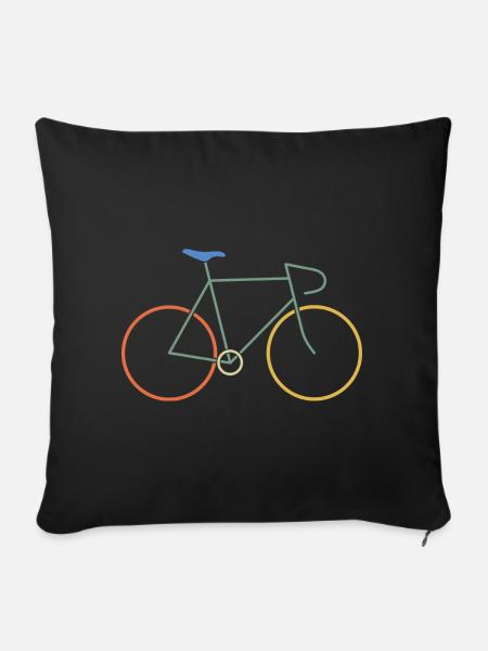 Rennrad bunt - Sofakissenbezug 45 x 45 cm - Schwarz