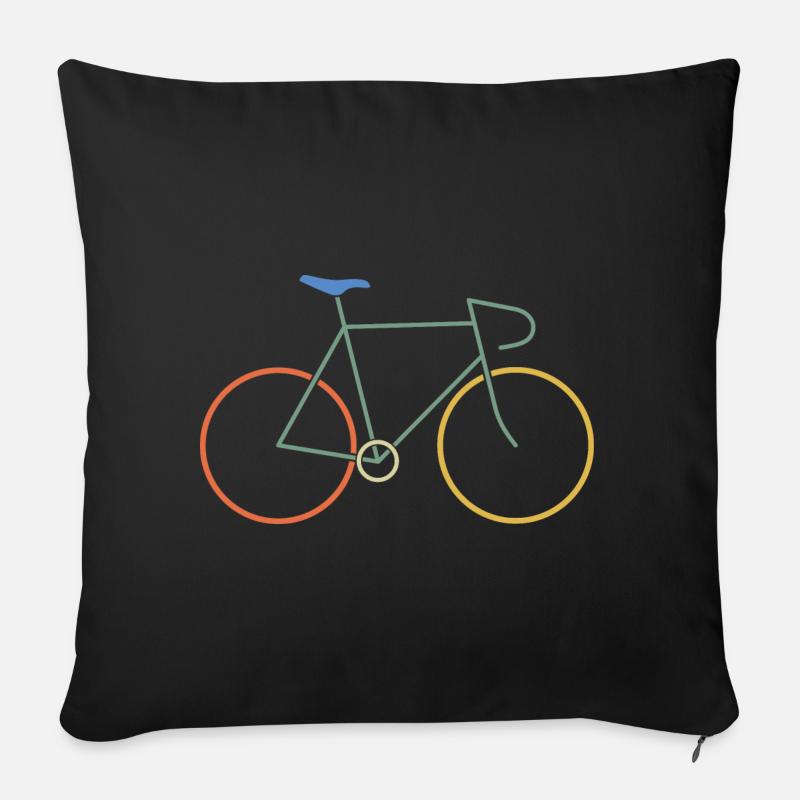 Rennrad bunt - Sofakissenbezug 45 x 45 cm - Schwarz