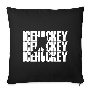 Eishockey - Sofakissenbezug 45 x 45 cm - Schwarz - Vorne