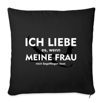 drôle pilote de planeur pilote de planeur - Housse de coussin décorative 45 x 45 cm - noir - Devant