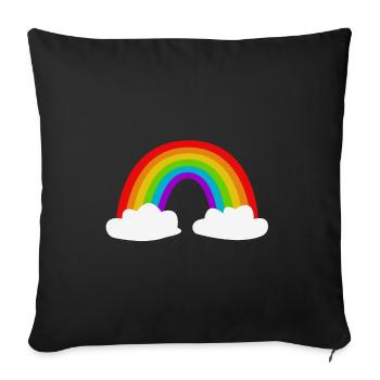 Regenbogen - Sofakissenbezug 45 x 45 cm - Schwarz - Vorne