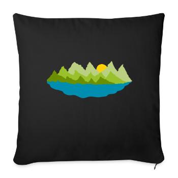 Landschaft - Bäume - See - Sofakissenbezug 45 x 45 cm - Schwarz - Vorne