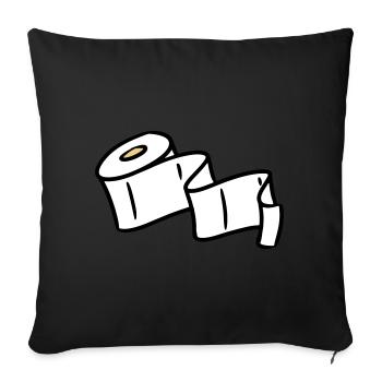 Toilet paper toilet paper toilet - Sofa pillowcase 17,3'' x 17,3'' (45 x 45 cm) - black - Front