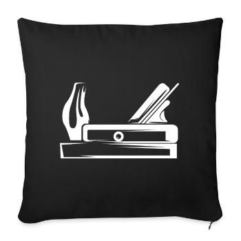 Planer Tool Carpenter Carpenter Symbol Logo icon - Sofa pillowcase 17,3'' x 17,3'' (45 x 45 cm) - black - Front