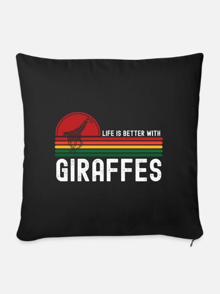 Giraffe - Sofakissenbezug 45 x 45 cm - Schwarz