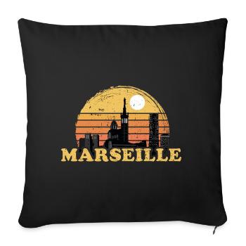 Marseille Sunset Vintage Gift - Sofa pillowcase 17,3'' x 17,3'' (45 x 45 cm) - black - Front