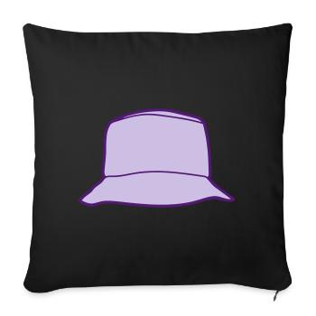 Chapeau de pêche - Housse de coussin décorative 45 x 45 cm - noir - Devant