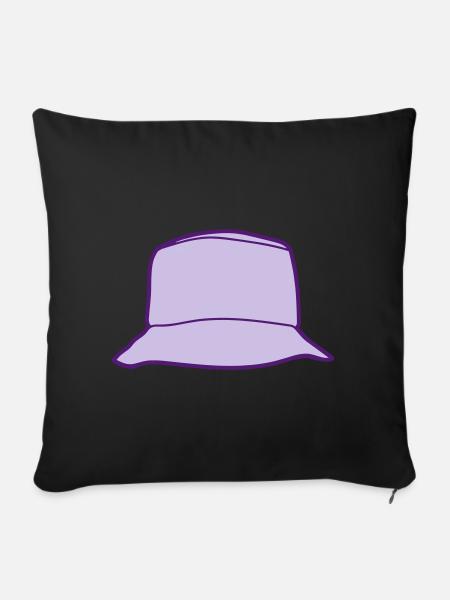 Fisherman's hat - Sofa pillowcase 17,3'' x 17,3'' (45 x 45 cm) - black