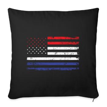 Pays-Bas États-Unis Amérique Drapeau Drapeau Racines Sport - Housse de coussin décorative 45 x 45 cm - noir - Devant