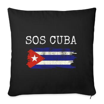 Cuban Flag Free Cuba Libre Patria Y Vida Shirt - Housse de coussin décorative 45 x 45 cm - noir - Devant