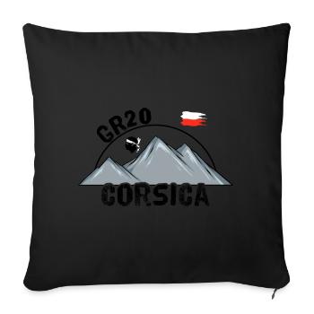 GR20 Corse Sentier de Grande Randonnée N20 Corsica - Housse de coussin décorative 45 x 45 cm - noir - Devant