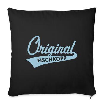 Original Fischkopp (Norddeutsch / Nordisch / 1C) - Sofakissenbezug 45 x 45 cm - Schwarz - Vorne