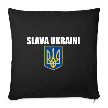 Slava ukraini - Housse de coussin décorative 45 x 45 cm - noir - Devant