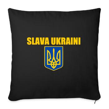 Slava ukraini - Housse de coussin décorative 45 x 45 cm - noir - Devant