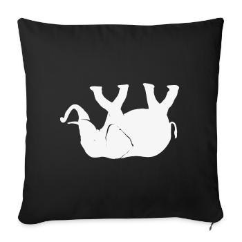 Elephant on its back - Sofa pillowcase 17,3'' x 17,3'' (45 x 45 cm) - black - Front