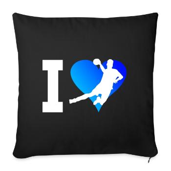 Handballspielen Damen Handballspieler Handballer - Sofakissenbezug 45 x 45 cm - Schwarz - Vorne