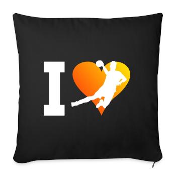 Handball Femmes Joueuses de handball Joueuses de handball Joueuses de handball - Housse de coussin décorative 45 x 45 cm - noir - Devant