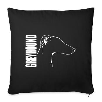 GREYHOUND Profile Dogs Dog Wilsigns - Sofa pillowcase 17,3'' x 17,3'' (45 x 45 cm) - black - Front