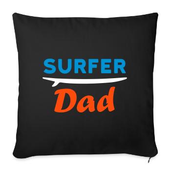 Surfer dad (planche de surf) - Housse de coussin décorative 45 x 45 cm - noir - Devant
