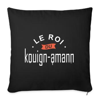 roi du kouign amann Chef patisserie bretagne - Housse de coussin décorative 45 x 45 cm - noir - Devant