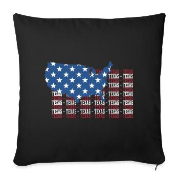 American FLAG TEXAS city - Patriotic Gift - Sofa pillowcase 17,3'' x 17,3'' (45 x 45 cm) - black - Front