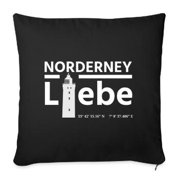 Norderney Liebe - Sofakissenbezug 45 x 45 cm - Schwarz - Vorne