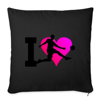 Footballers Playing Football Men's Football - Sofa pillowcase 17,3'' x 17,3'' (45 x 45 cm) - black - Front