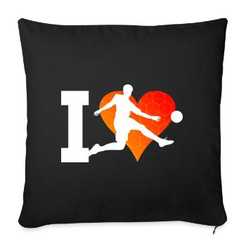 Jouer au football Footballeurs Joueurs de football - Housse de coussin décorative 45 x 45 cm - noir - Devant