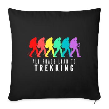 All Roads Lead to Trekking - Sofa pillowcase 17,3'' x 17,3'' (45 x 45 cm) - black - Front