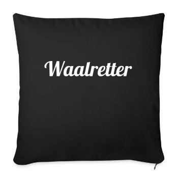 drôle de pêche animal marin cadeau baleine bleue - Housse de coussin décorative 45 x 45 cm - noir - Devant