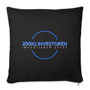 200IQ Investoren investieren - Sofakissenbezug 45 x 45 cm - Schwarz - Vorne