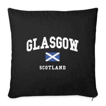 Graphique du drapeau de l’Écosse de Glasgow - Housse de coussin décorative 45 x 45 cm - noir - Devant
