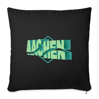 Aachen Germany City 3D Font Skyline - Sofa pillowcase 17,3'' x 17,3'' (45 x 45 cm) - black - Front