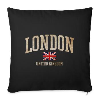 London England - Sofa pillowcase 17,3'' x 17,3'' (45 x 45 cm) - black - Front