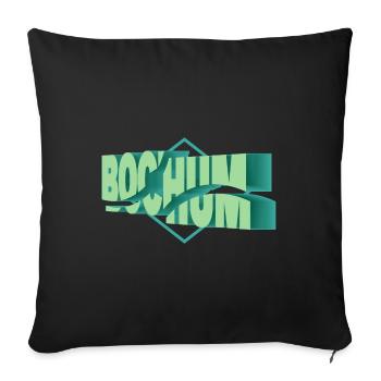 Bochum Germany City 3D Font Skyline - Sofa pillowcase 17,3'' x 17,3'' (45 x 45 cm) - black - Front