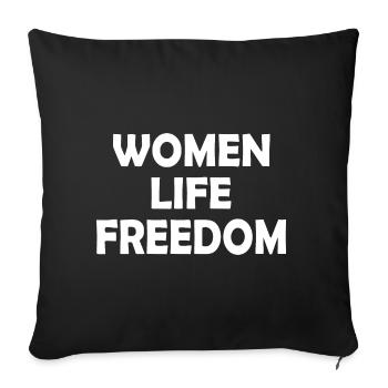 Women life freedom - Housse de coussin décorative 45 x 45 cm - noir - Devant